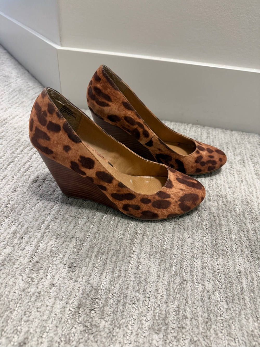 Leopard Print Wedge Pumps - Women's Brown Animal Print Heels